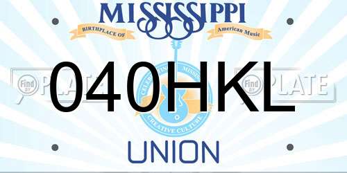 040HKL Mississippi License Plate