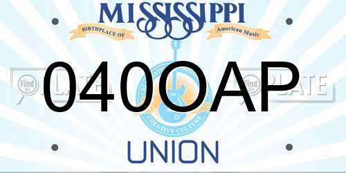 040OAP Mississippi License Plate