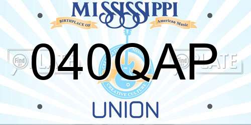 040QAP Mississippi License Plate