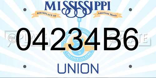 04234B6 Mississippi License Plate