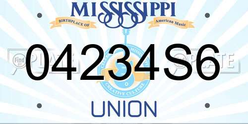 04234S6 Mississippi License Plate