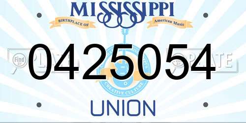 0425054 Mississippi License Plate