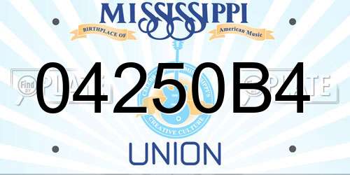 04250B4 Mississippi License Plate