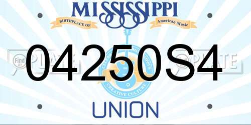 04250S4 Mississippi License Plate