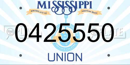 0425550 Mississippi License Plate