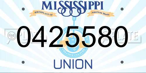 0425580 Mississippi License Plate