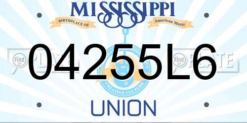 04255L6 Mississippi License Plate