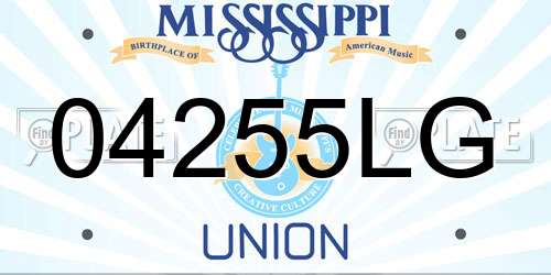 04255LG Mississippi License Plate