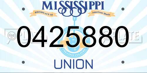 0425880 Mississippi License Plate