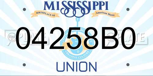 04258B0 Mississippi License Plate