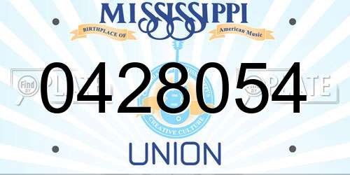 0428054 Mississippi License Plate