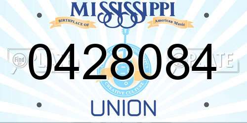 0428084 Mississippi License Plate