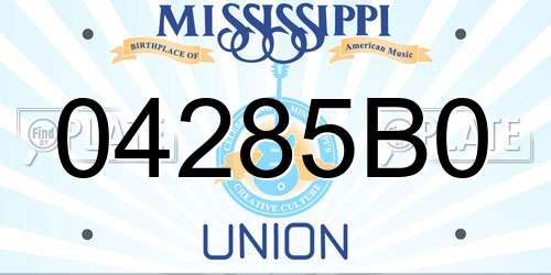 04285B0 Mississippi License Plate