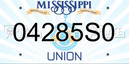 04285S0 Mississippi License Plate