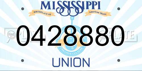 0428880 Mississippi License Plate