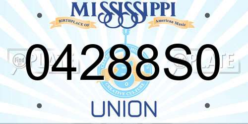 04288S0 Mississippi License Plate
