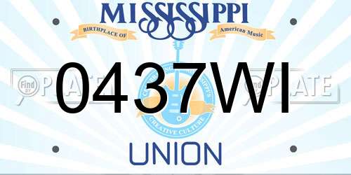 0437WI Mississippi License Plate