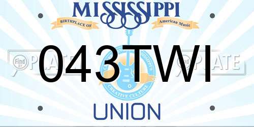 043TWI Mississippi License Plate