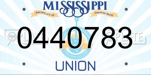 0440783 Mississippi License Plate