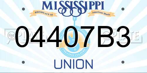 04407B3 Mississippi License Plate