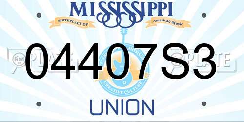 04407S3 Mississippi License Plate