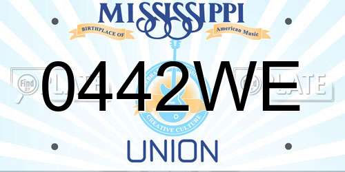 0442WE Mississippi License Plate