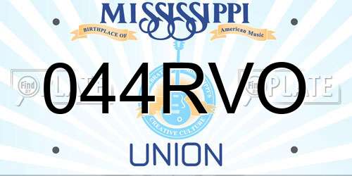 044RVO Mississippi License Plate