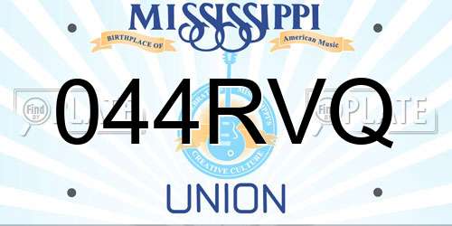 044RVQ Mississippi License Plate