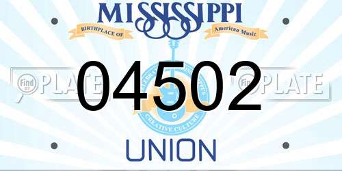 04502 Mississippi License Plate