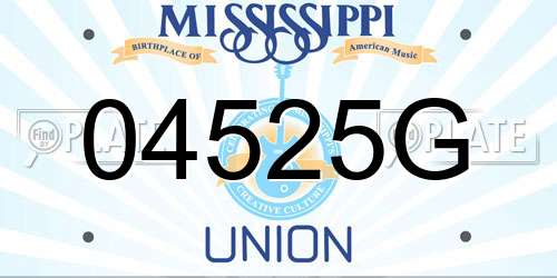 04525G Mississippi License Plate