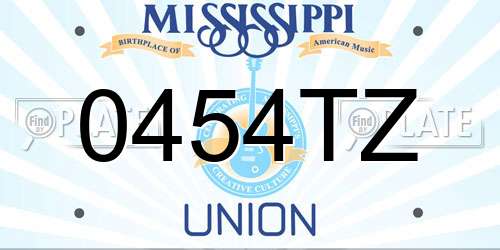 0454TZ Mississippi License Plate