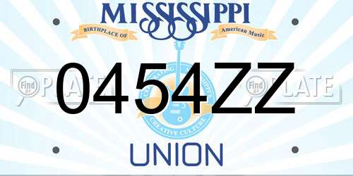 0454ZZ Mississippi License Plate
