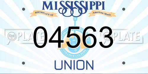 04563 Mississippi License Plate