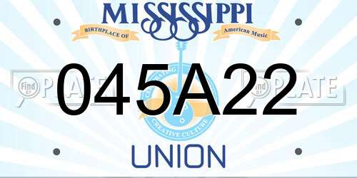 045A22 Mississippi License Plate