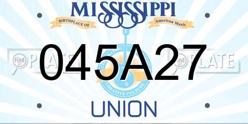045A27 Mississippi License Plate