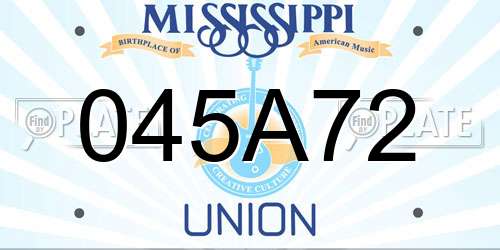 045A72 Mississippi License Plate