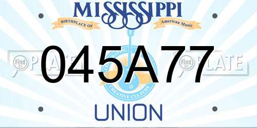 045A77 Mississippi License Plate