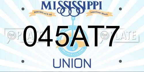 045AT7 Mississippi License Plate