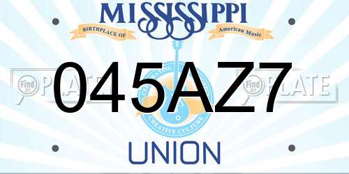 045AZ7 Mississippi License Plate