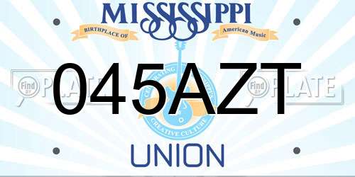045AZT Mississippi License Plate