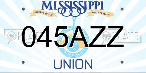 045AZZ Mississippi License Plate