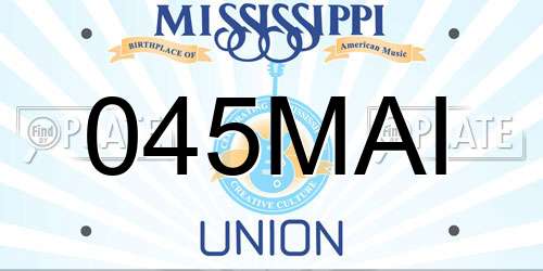 045MAI Mississippi License Plate
