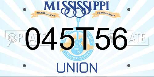 045T56 Mississippi License Plate
