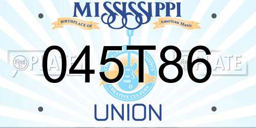 045T86 Mississippi License Plate