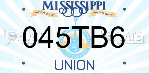 045TB6 Mississippi License Plate