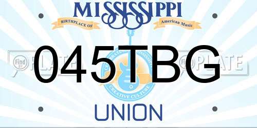 045TBG Mississippi License Plate