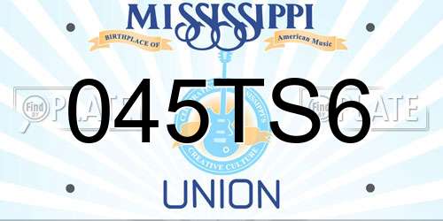 045TS6 Mississippi License Plate