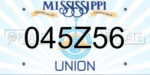 045Z56 Mississippi License Plate