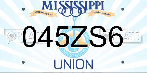 045ZS6 Mississippi License Plate
