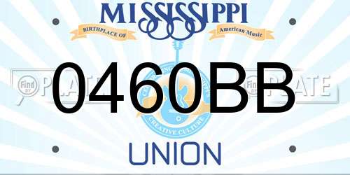 0460BB Mississippi License Plate